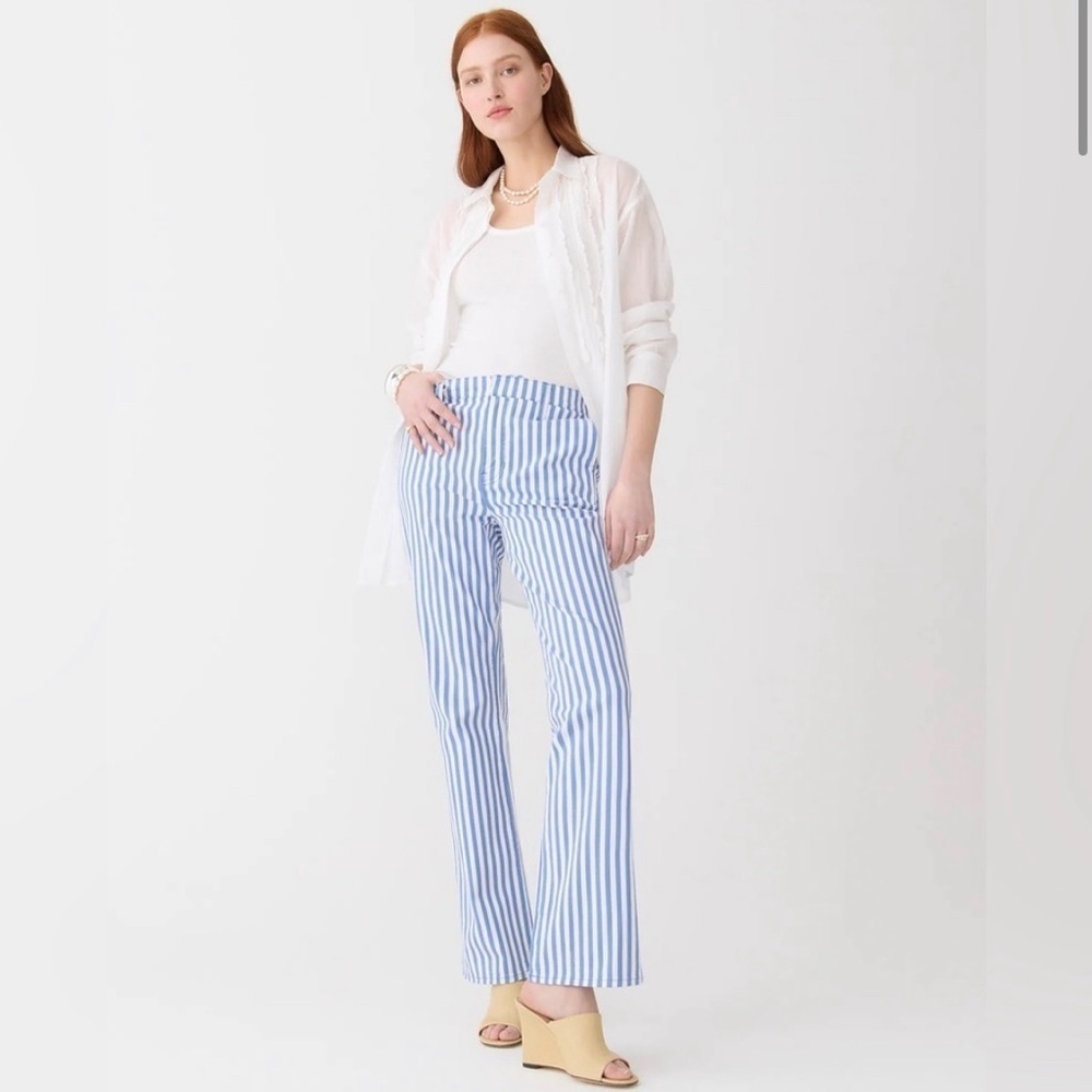 J Crew Slim demi-boot chino pant in stripe BR176